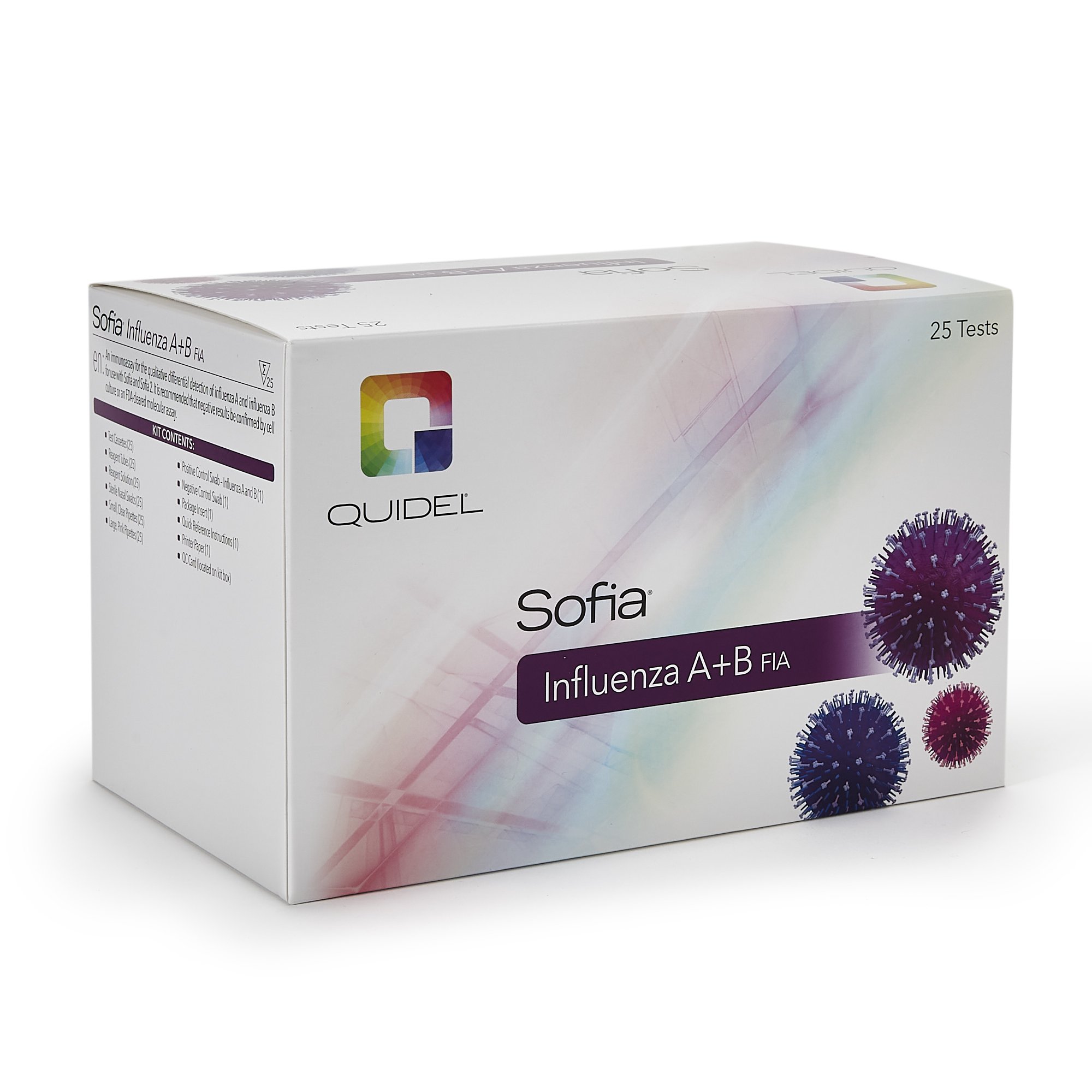 Rapid Test Kit Sofia® Influenza A+B FIA Fluorescence Immunoassay (FIA) Influenza A + B Nasal Swab / Nasopharyngeal Swab / Nasal Wash / Nasal Aspirate Sample 25 Tests (25/KT 12KT/CS) by Quidel Corporation  ID 20218
